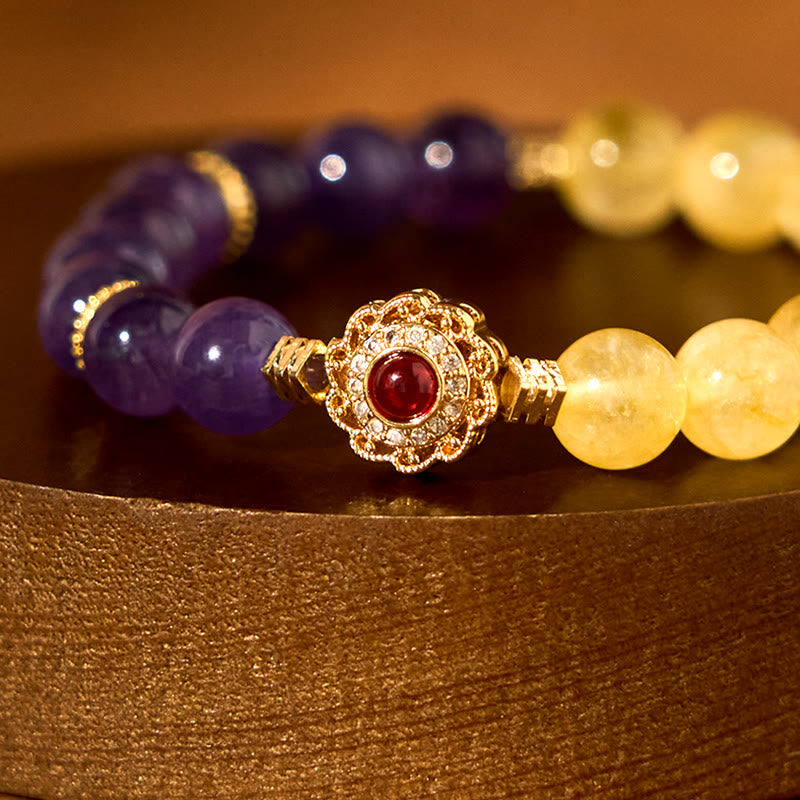 Wear FengShui Citrine Amethyst Pleasure Bracelet