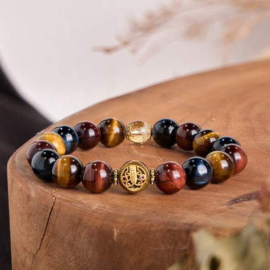 Wear FengShui Tiger Eye Stone Beads Protection Courage Bracelet