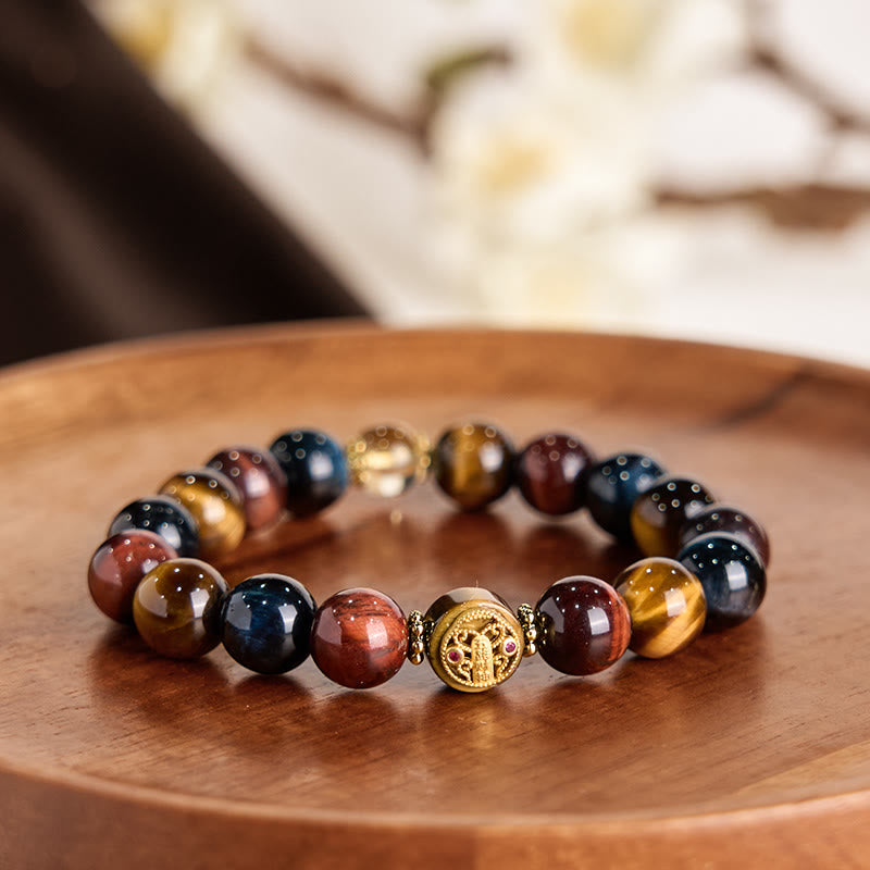 Wear FengShui Tiger Eye Stone Beads Protection Courage Bracelet