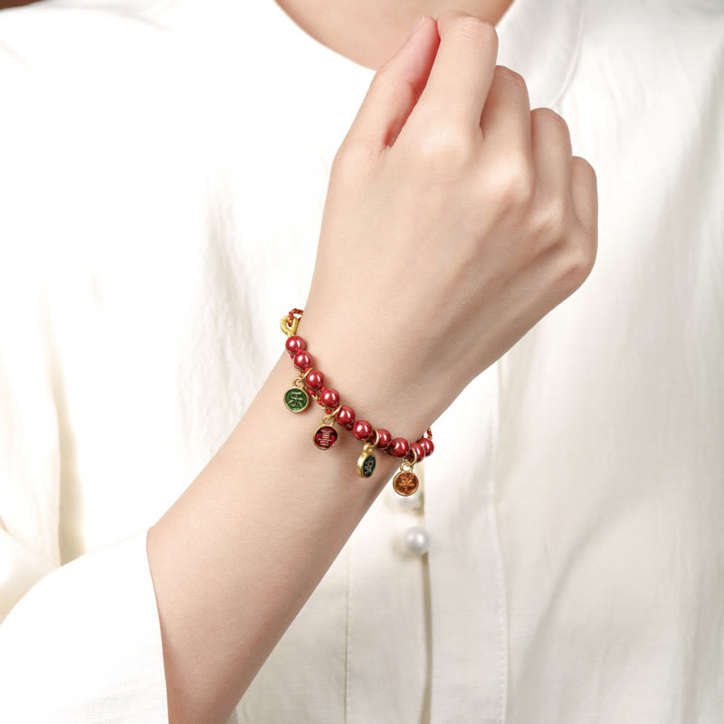 Wear FengShui Cinnabar Peace And Joy Red String Adjustable Blessing Braided Bracelet