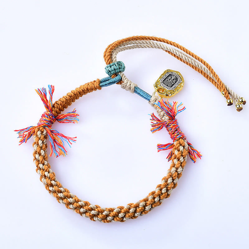 Wear FengShui Tibetan Colored Rope Zakiram Goddess Of Wealth Adjustable Protection Bracelet