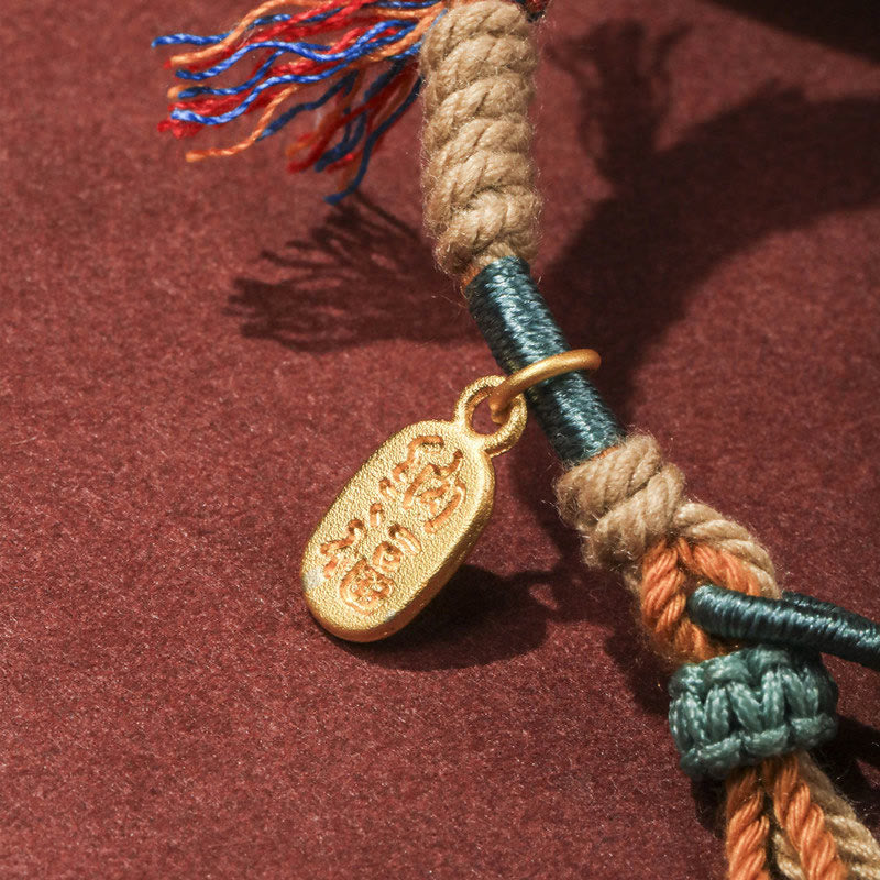 Wear FengShui Tibetan Hand-woven Colored Rope Adjustable Tassels Nafu Luck Bracelet