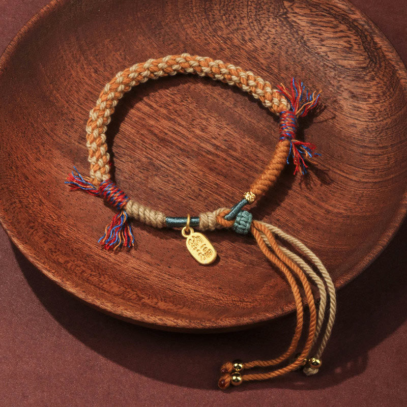 Wear FengShui Tibetan Hand-woven Colored Rope Adjustable Tassels Nafu Luck Bracelet