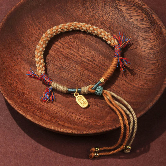 Wear FengShui Tibetan Hand-woven Colored Rope Adjustable Tassels Nafu Luck Bracelet