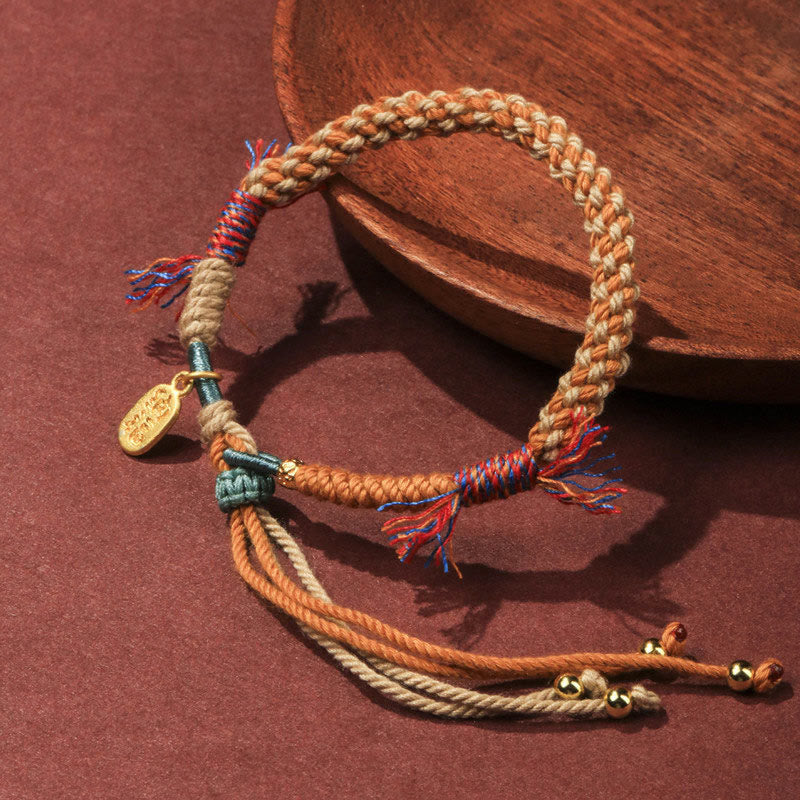Wear FengShui Tibetan Hand-woven Colored Rope Adjustable Tassels Nafu Luck Bracelet