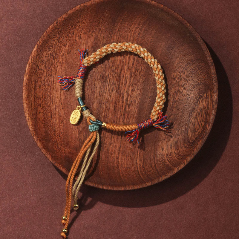Wear FengShui Tibetan Hand-woven Colored Rope Adjustable Tassels Nafu Luck Bracelet