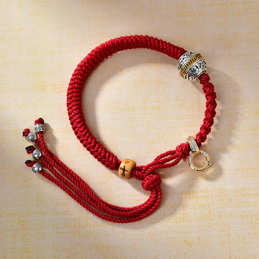 Wear FengShui Tibetan Red Rope Diamond Knot Luck Braided Bracelet