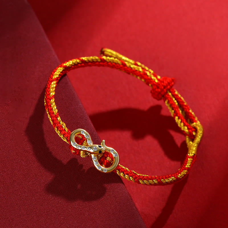 Wear FengShui Red String Mobius Strip Year Of The Snake Luck Braided Bracelet