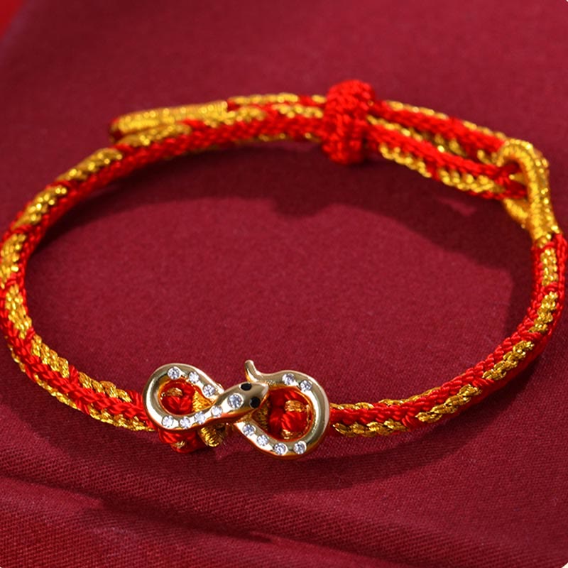 Wear FengShui Red String Mobius Strip Year Of The Snake Luck Braided Bracelet