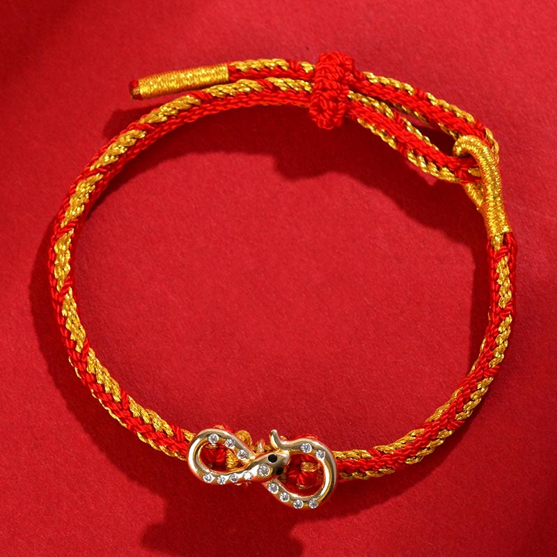 Wear FengShui Red String Mobius Strip Year Of The Snake Luck Braided Bracelet