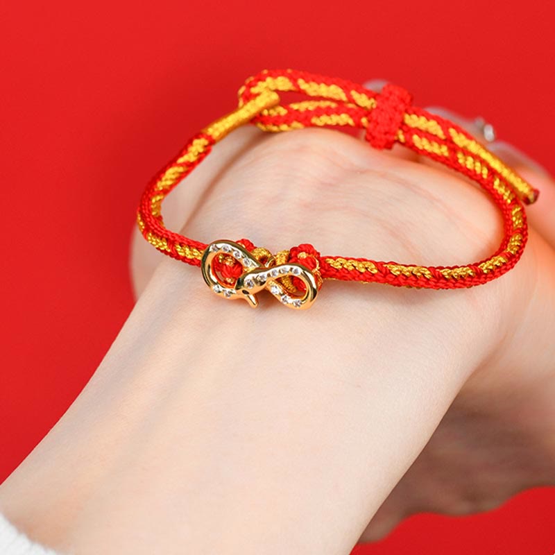 Wear FengShui Red String Mobius Strip Year Of The Snake Luck Braided Bracelet