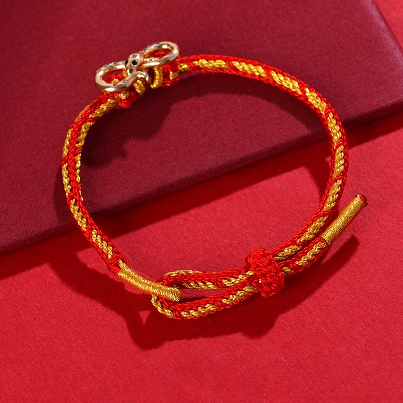 Wear FengShui Red String Mobius Strip Year Of The Snake Luck Braided Bracelet