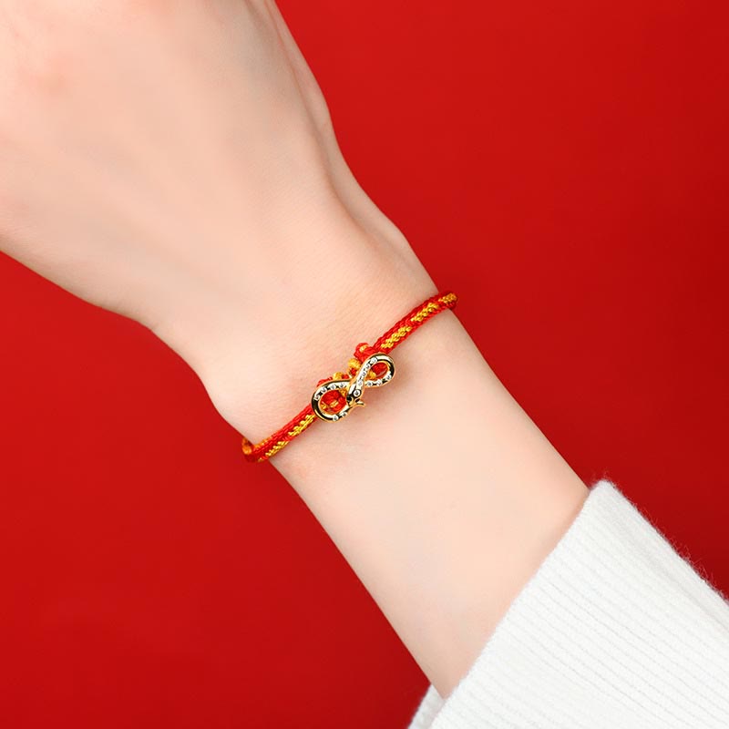Wear FengShui Red String Mobius Strip Year Of The Snake Luck Braided Bracelet