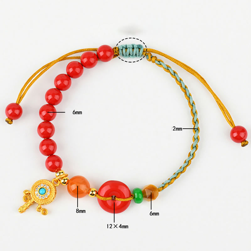 Wear FengShui Cinnabar String Peace Buckle Blessing Bracelet