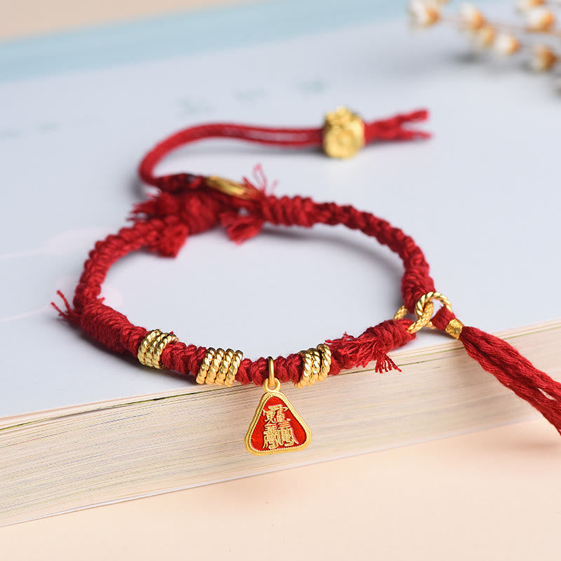 Wear FengShui Tibetan String Zakiram Goddess Of Wealth Flower Tassel Protection Bracelet