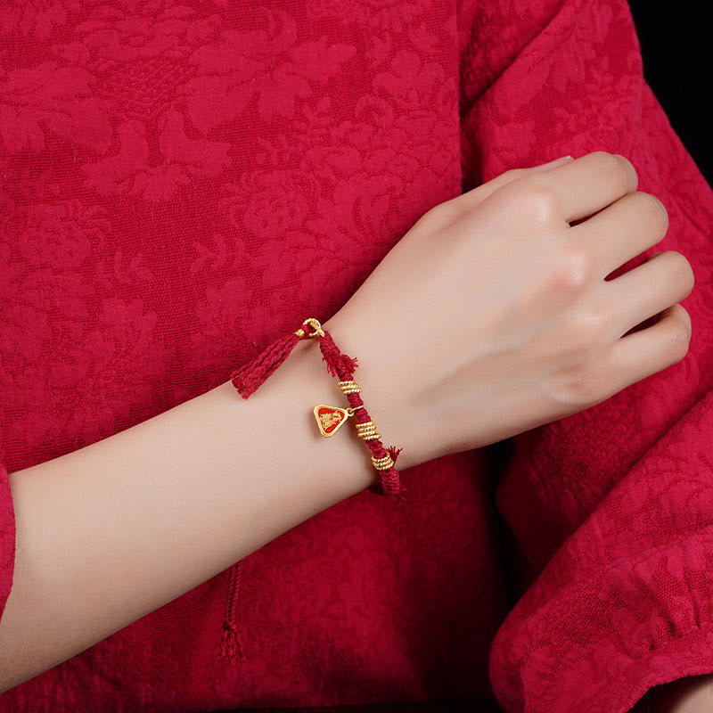 Wear FengShui Tibetan String Zakiram Goddess Of Wealth Flower Tassel Protection Bracelet