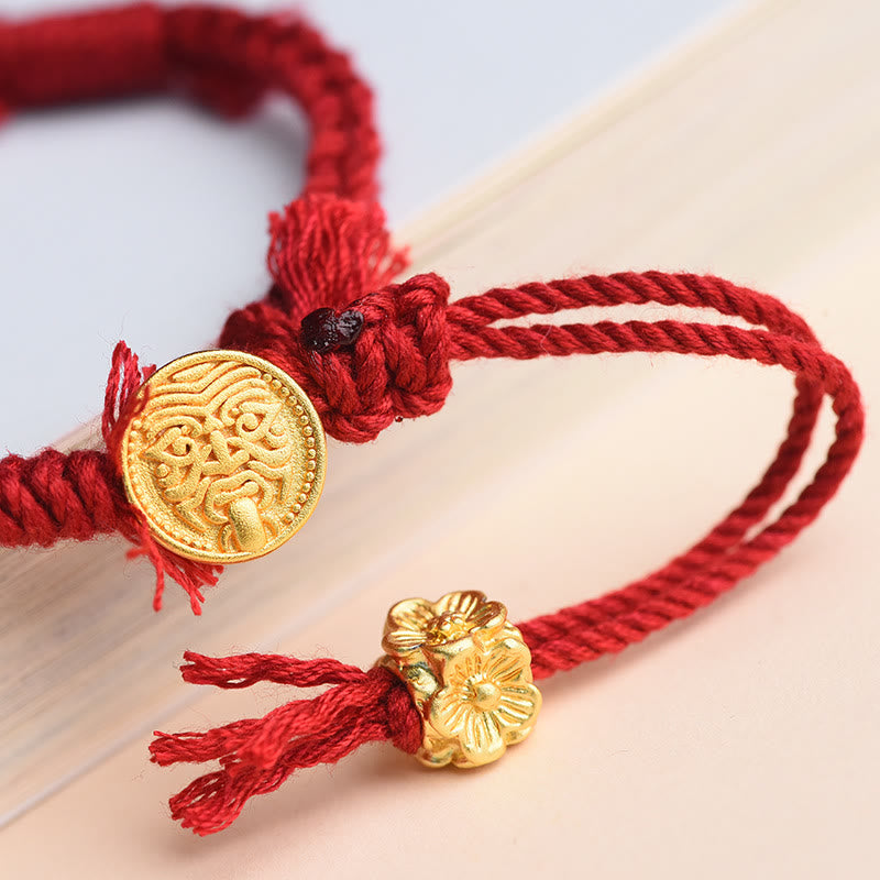 Wear FengShui Tibetan String Zakiram Goddess Of Wealth Flower Tassel Protection Bracelet