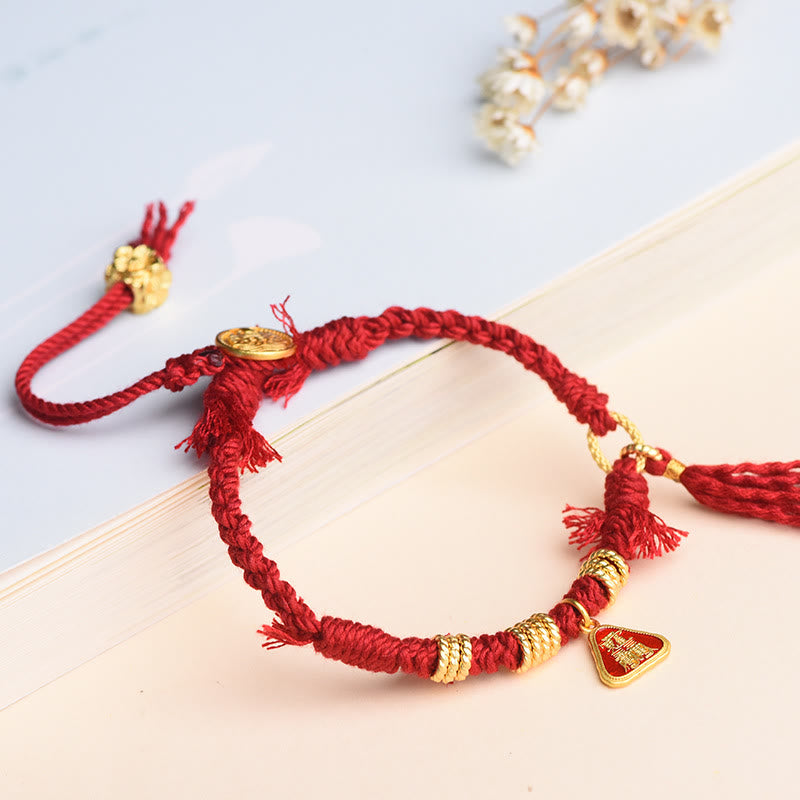 Wear FengShui Tibetan String Zakiram Goddess Of Wealth Flower Tassel Protection Bracelet
