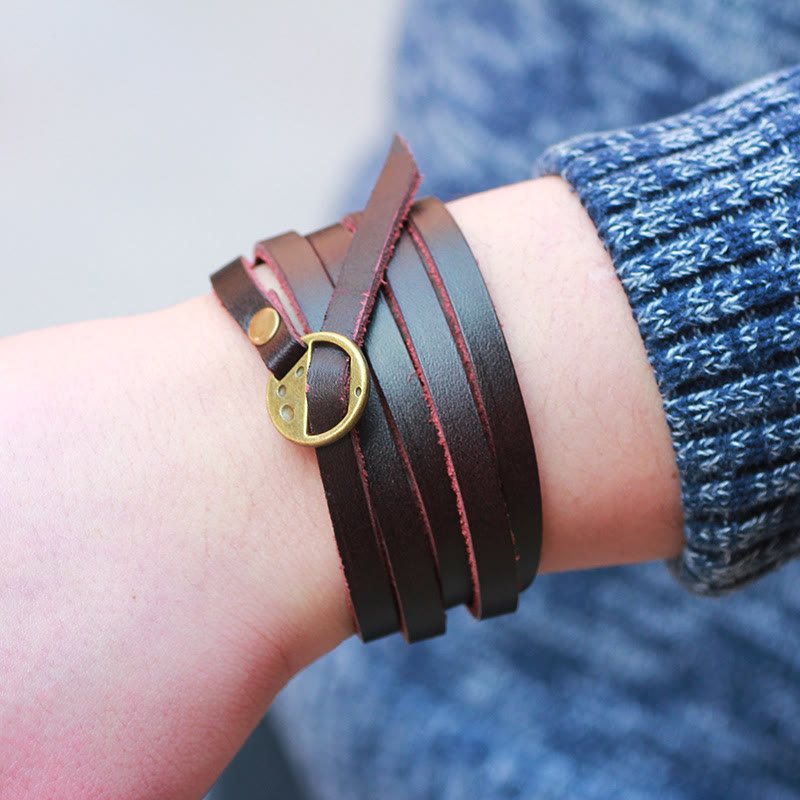 Wear FengShui Vintage Multi-layer Leather Buckle Confidence Bracelet