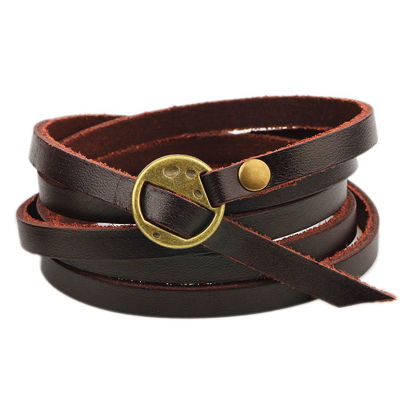 Wear FengShui Vintage Multi-layer Leather Buckle Confidence Bracelet