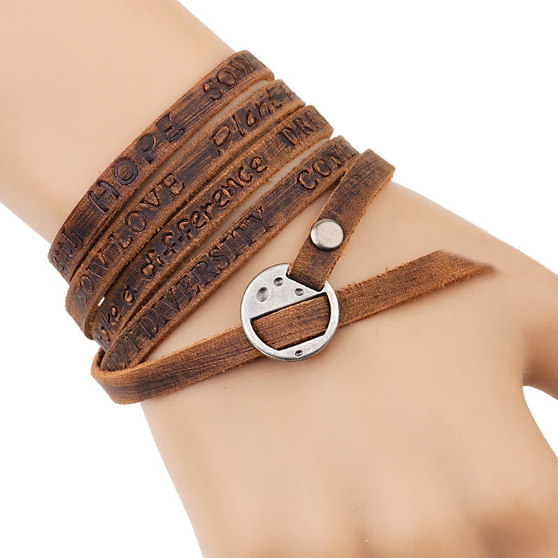 Wear FengShui Vintage Multi-layer Leather Buckle Confidence Bracelet
