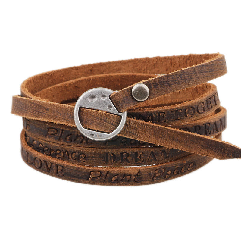 Wear FengShui Vintage Multi-layer Leather Buckle Confidence Bracelet