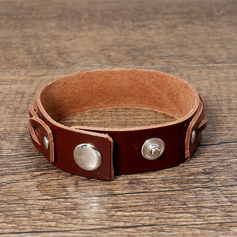 Wear FengShui Vintage Weaving Leather Adjustable Buckle Strengthen Bracelet