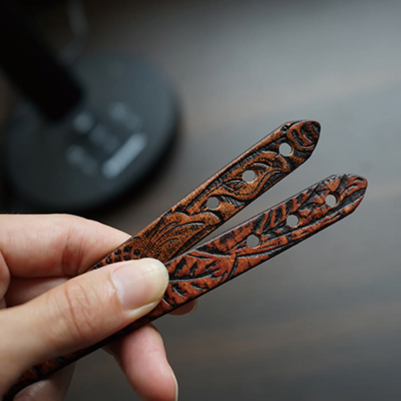 Wear FengShui Vintage Printed Leather Adjustable Buckle Balance Bracelet