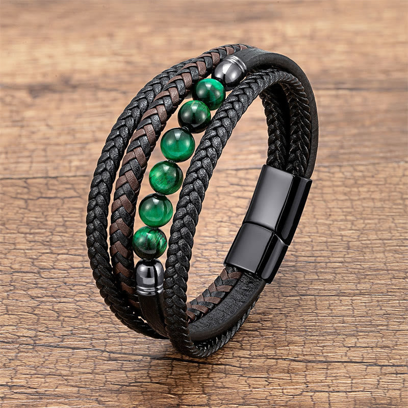 Wear FengShui "Wishing You Courage and Balance" Green Tiger Eye Bracelet Includes Gift Message Card