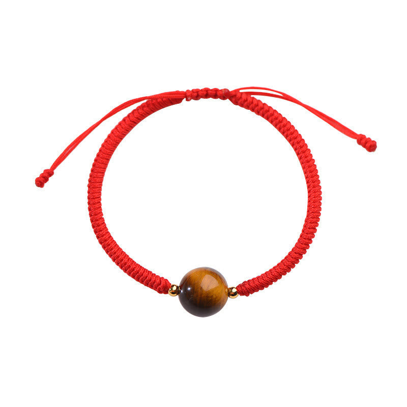 Wear FengShui Handmade Tiger Eye Bead Luck Protection Rope Bracelet