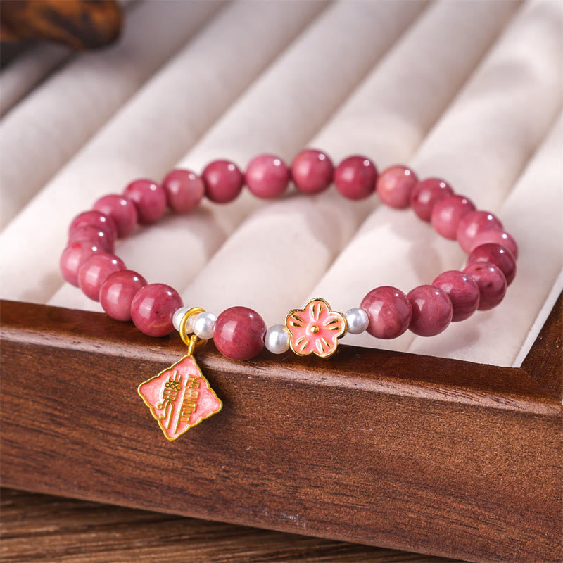 Wear FengShui Rhodonite Peach Blossom Loving Energy Bracelet
