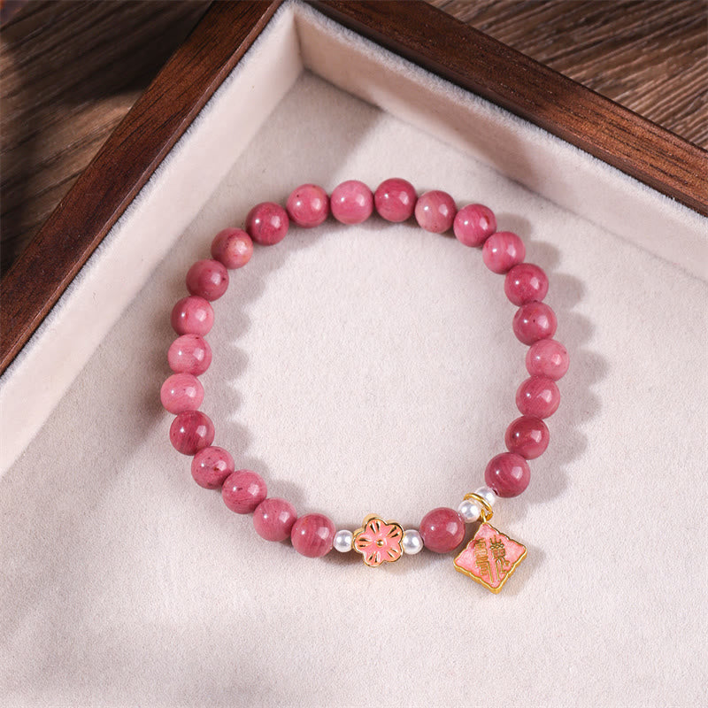 Wear FengShui Rhodonite Peach Blossom Loving Energy Bracelet