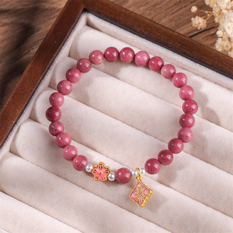 Wear FengShui Rhodonite Peach Blossom Loving Energy Bracelet