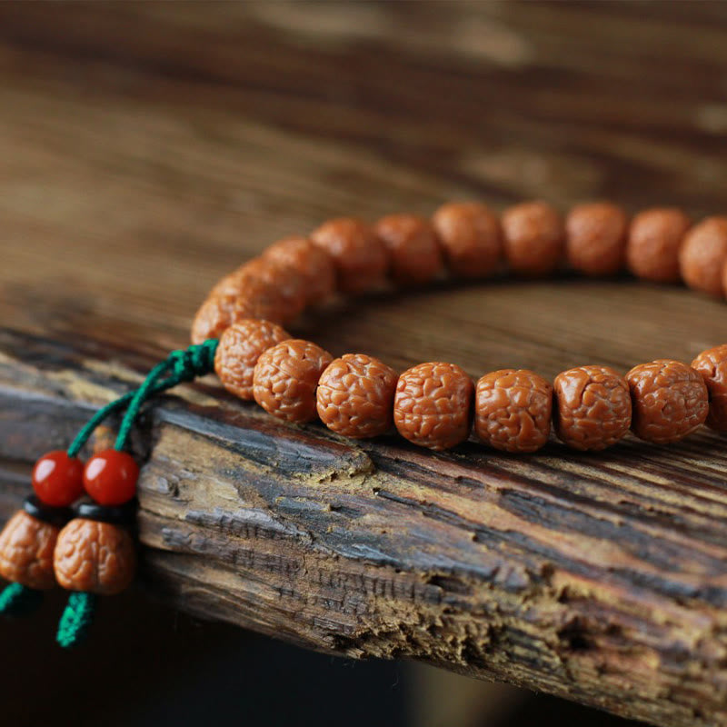 Wear FengShui Tibetan Rudraksha Bodhi Seed Agate Wealth Bracelet