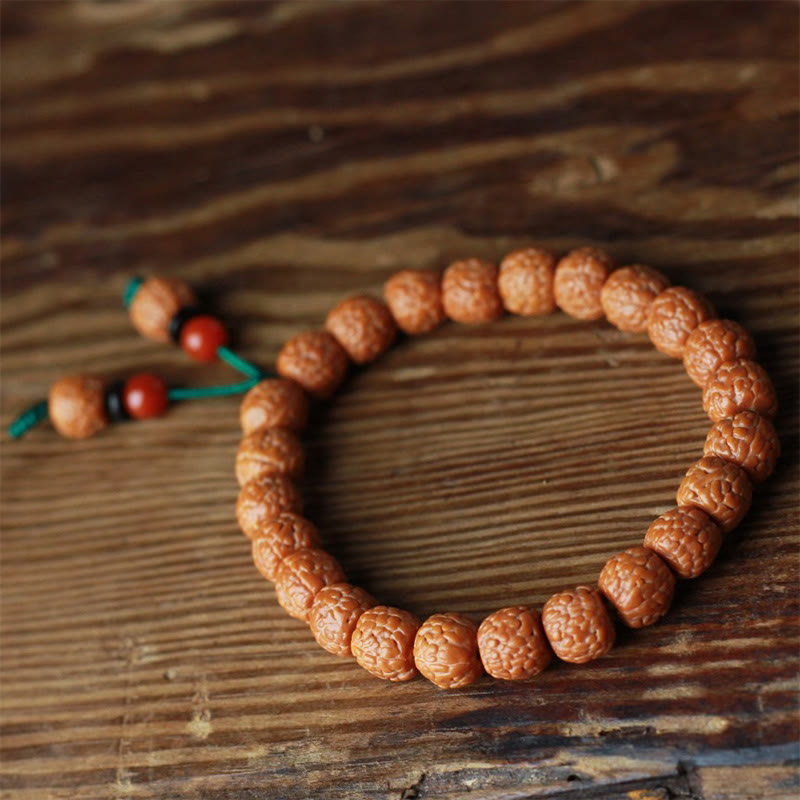 Wear FengShui Tibetan Rudraksha Bodhi Seed Agate Wealth Bracelet