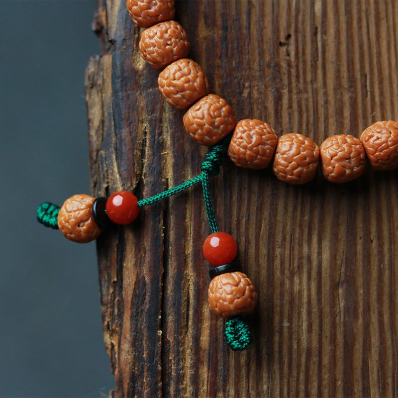 Wear FengShui Tibetan Rudraksha Bodhi Seed Agate Wealth Bracelet