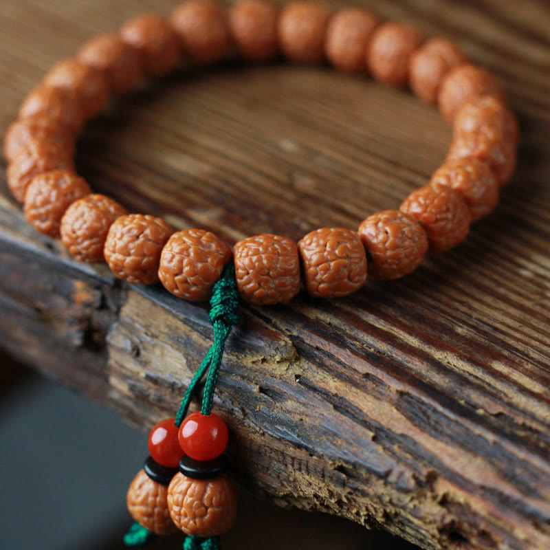 Wear FengShui Tibetan Rudraksha Bodhi Seed Agate Wealth Bracelet