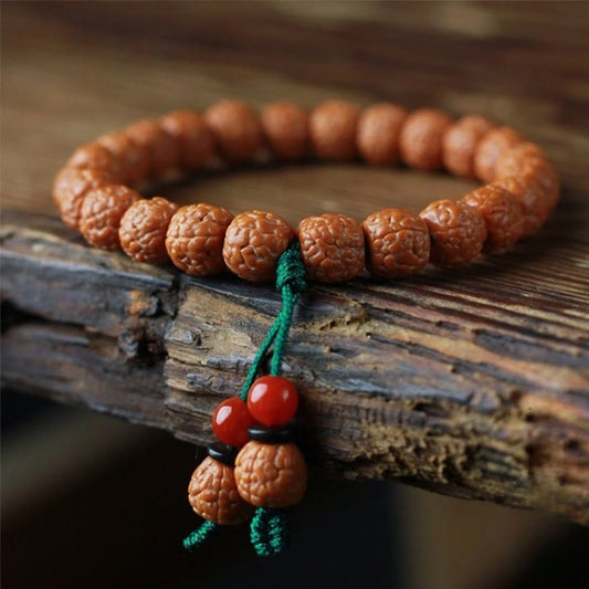 Wear FengShui Tibetan Rudraksha Bodhi Seed Agate Wealth Bracelet