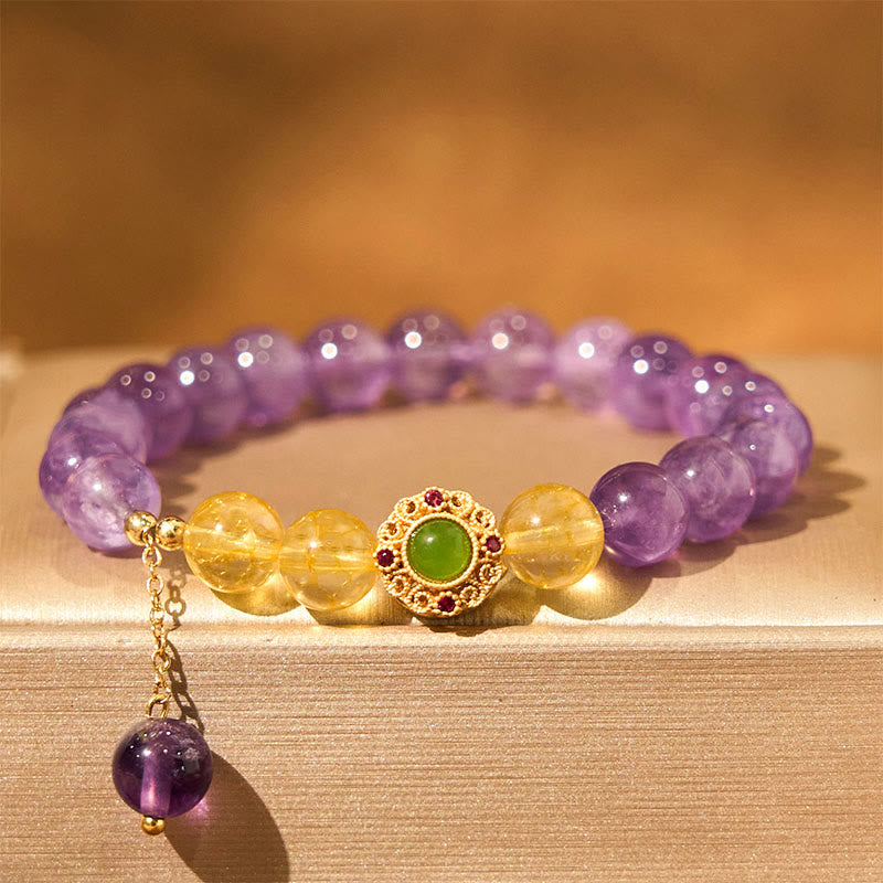 Wear FengShui Natural Amethyst Meditation Balance Bracelet