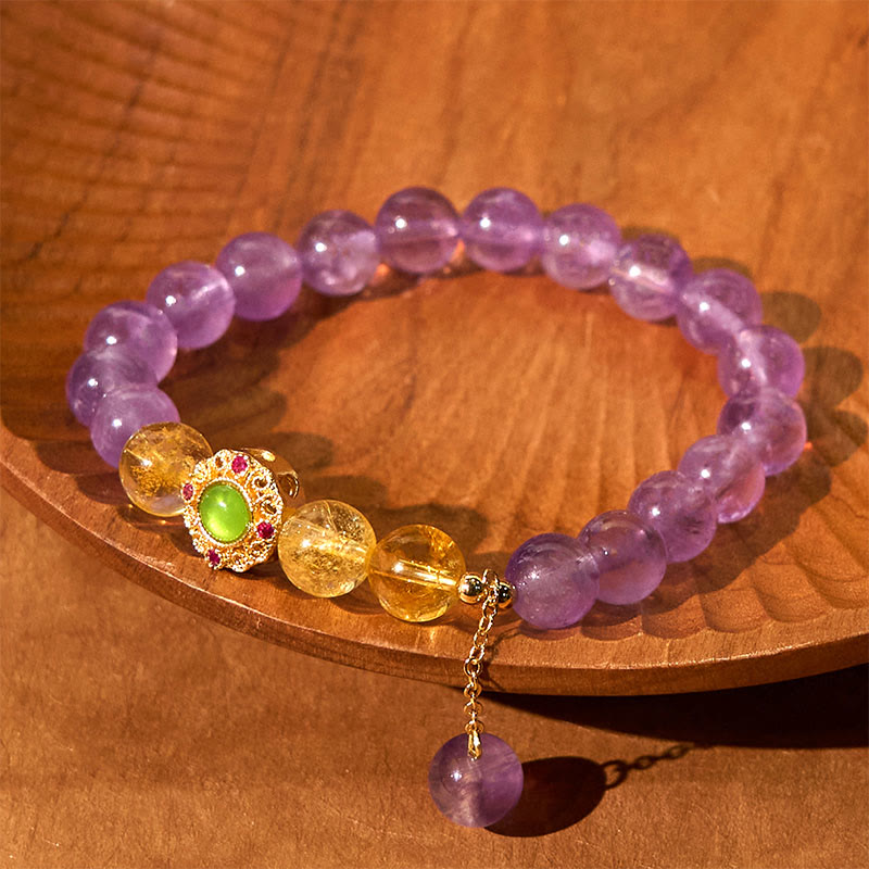 Wear FengShui Natural Amethyst Meditation Balance Bracelet