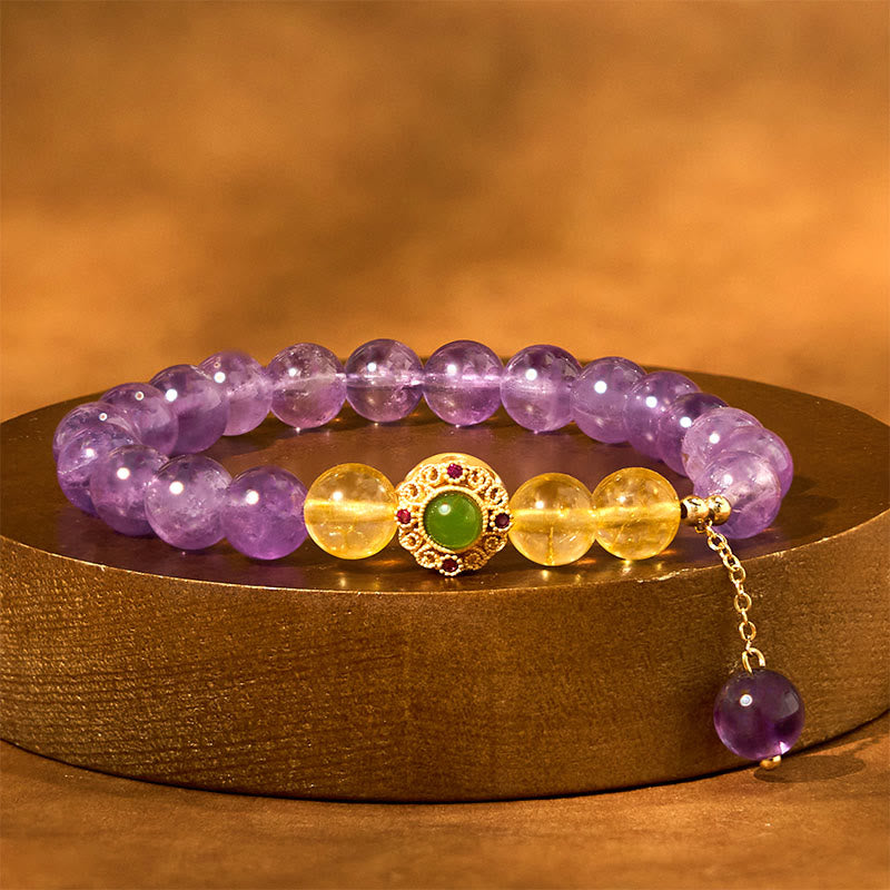 Wear FengShui Natural Amethyst Meditation Balance Bracelet