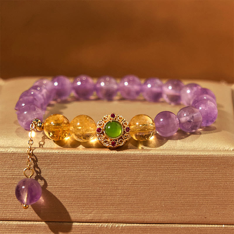 Wear FengShui Natural Amethyst Meditation Balance Bracelet