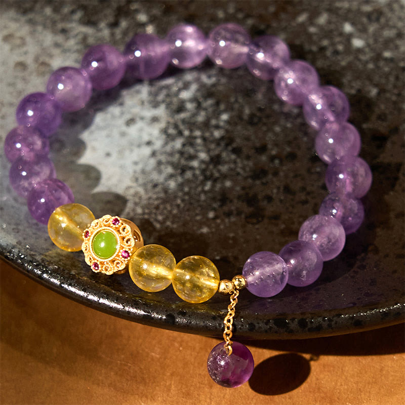 Wear FengShui Natural Amethyst Meditation Balance Bracelet