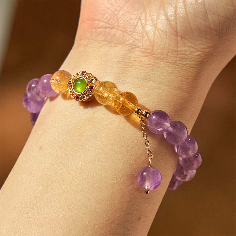 Wear FengShui Natural Amethyst Meditation Balance Bracelet