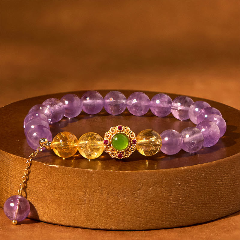 Wear FengShui Natural Amethyst Meditation Balance Bracelet