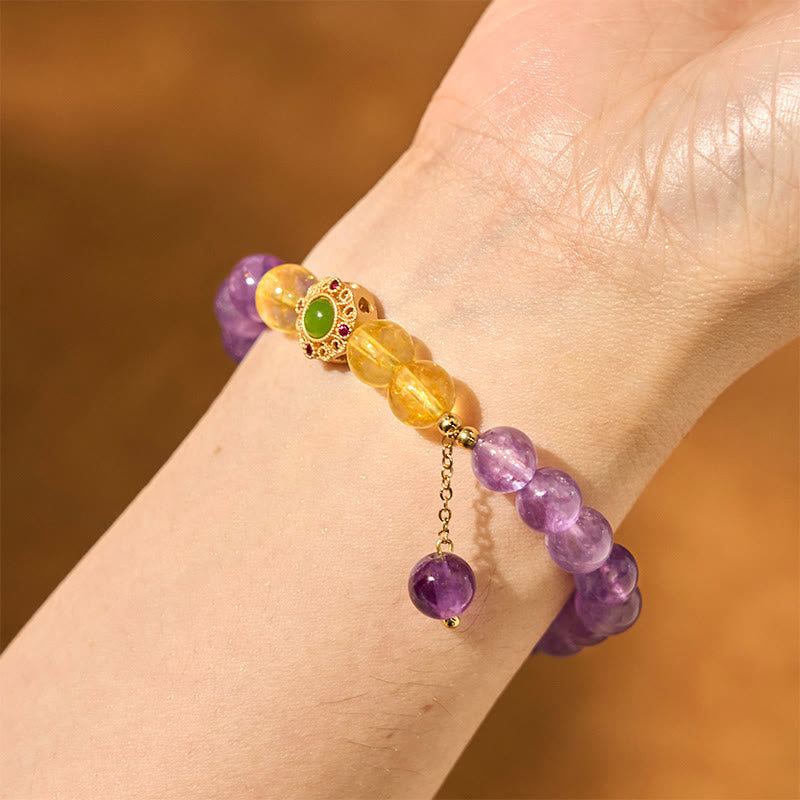 Wear FengShui Natural Amethyst Meditation Balance Bracelet