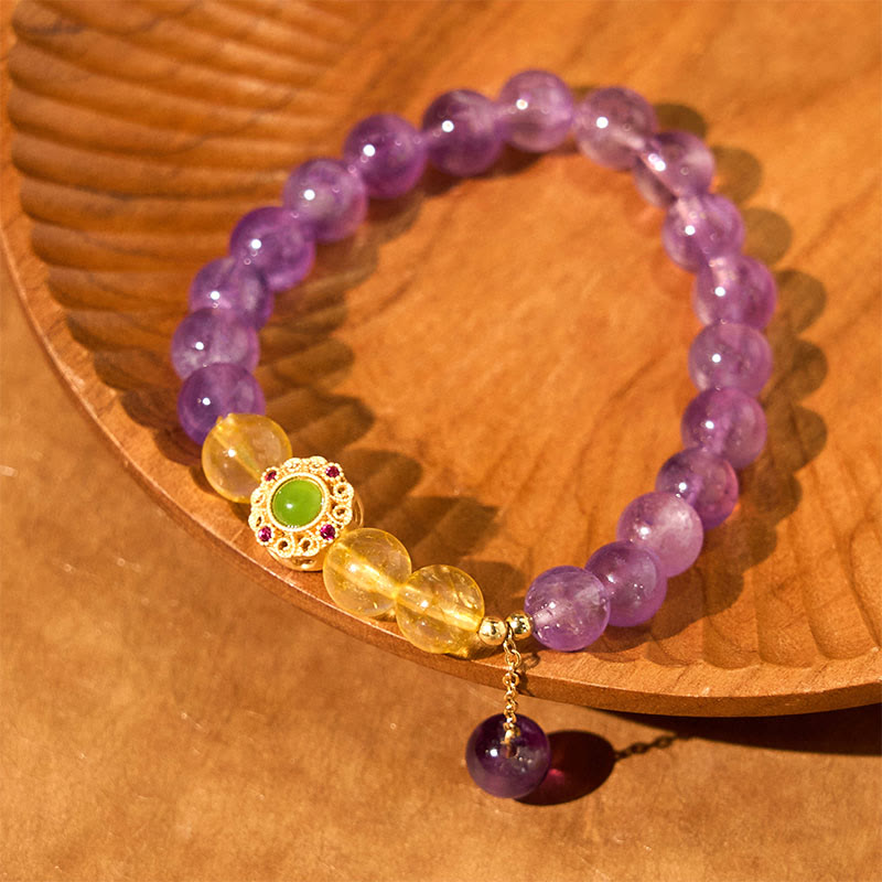 Wear FengShui Natural Amethyst Meditation Balance Bracelet