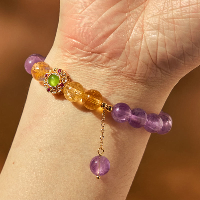 Wear FengShui Natural Amethyst Meditation Balance Bracelet