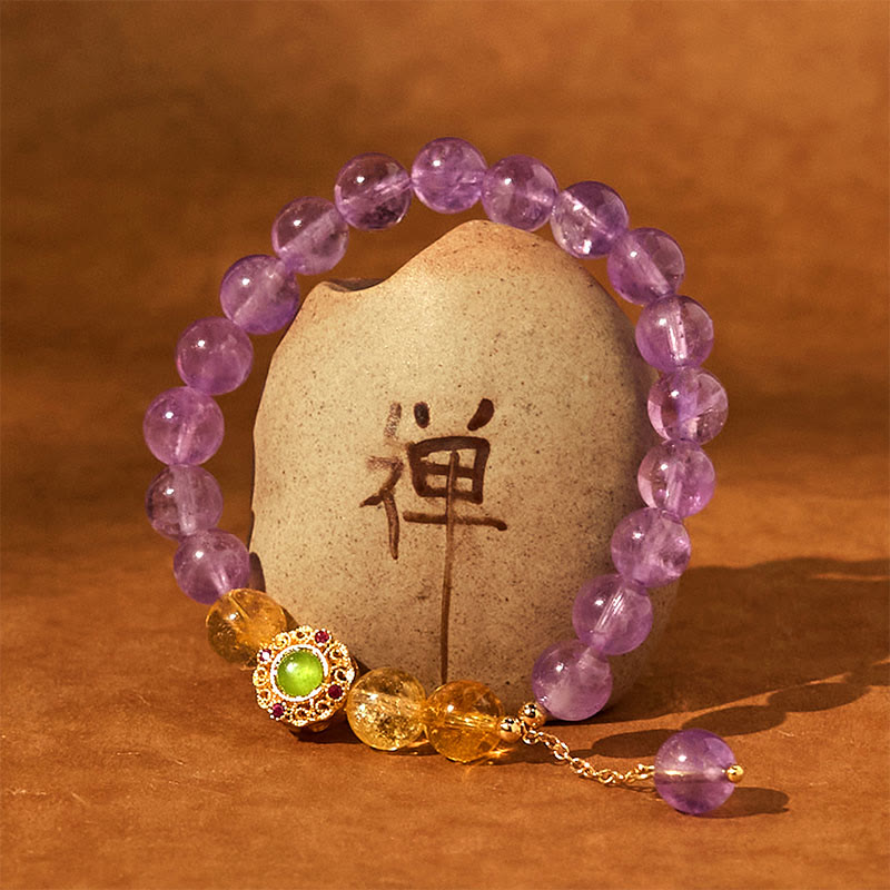 Wear FengShui Natural Amethyst Meditation Balance Bracelet