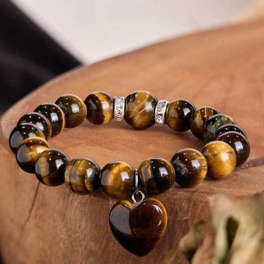 Wear FengShui Various Crystal Green Aventurine Love Heart Balance Bracelet